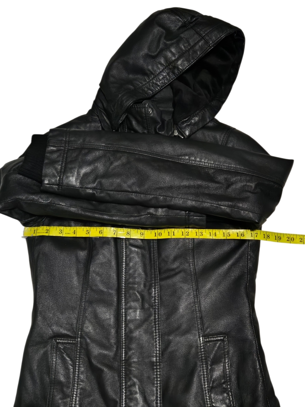 Danier Genuine Leather Hooded Coat Thermolite Insulated Black Mid-Length XXS - Picture 9 of 14